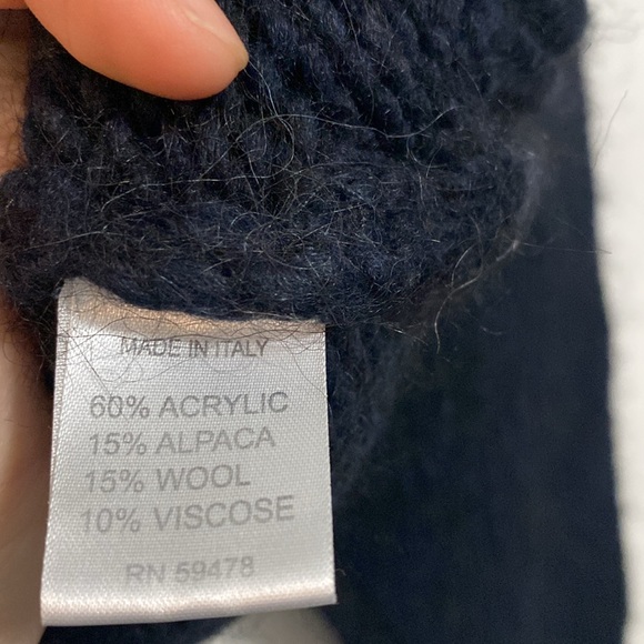 Elsamanda Long Sleeve Crew Neck Sweaters for Women size Large Blue Alpaca Wool - Picture 6 of 8